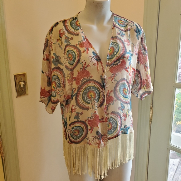 UK2LA Sheer Boho Fringe Cover Up - Picture 3 of 8